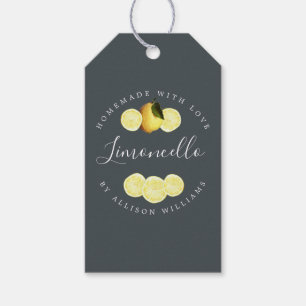 Aangepaste Homemade Limoncello Off-Black Gift Labe Cadeaulabel