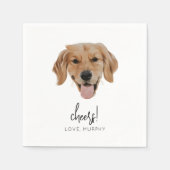 Aangepaste hond bruiloft Cocktail Napkins Cheers M Servet (Voorkant)