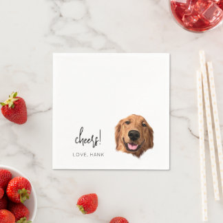 Aangepaste hond bruiloft Cocktail Napkins Cheers M Servet