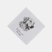 Aangepaste hond bruiloft servet | Golden Retriever (Hoek)