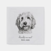Aangepaste hond bruiloft servet | Gouden Doodle (Voorkant)