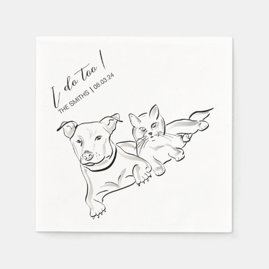 Aangepaste hond cocktail servetten met behulp van  (Voorkant)