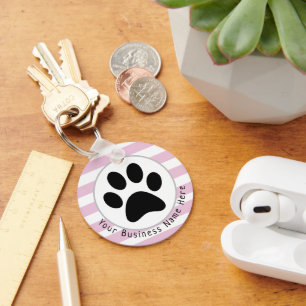 Aangepaste hond die zaken loopt sleutelhanger