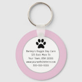 Aangepaste hond die zaken loopt sleutelhanger (Achterkant)