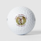 Aangepaste hond Foto Beste vader ooit rood White Golfballen (Voorkant)