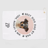 Aangepaste hond Foto beste vader op foto's per fot Golfhanddoek (Horizontaal)