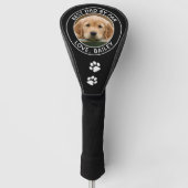 Aangepaste hond Foto beste vader, zwart wit zwart Golfheadcover (Voorkant)