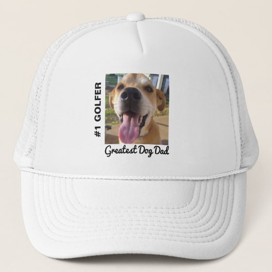 Aangepaste hond foto grootste golfer trucker pet (Voorkant)