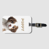 Aangepaste Hond Foto & Naam Bagagelabel (Voorkant (horizontaal))