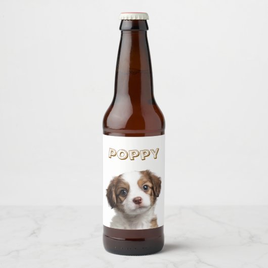 Aangepaste Hond Foto & Naam Beer Label Bier Etiket (Voorkant)