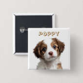 Aangepaste Hond Foto & Naam Button (Voorkant /achterkant)