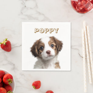 Aangepaste Hond Foto & Naam Papieren servetten