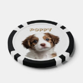 Aangepaste Hond Foto & Naam Poker Chips (Enkel)