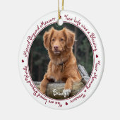 Aangepaste hond Foto Red Pet Memorial Keramisch Ornament (Links)