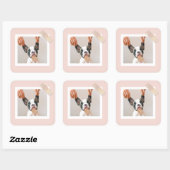 Aangepaste Hond Foto Stickers | pastelroze Lijst (Vel)