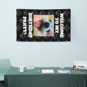 Aangepaste hond foto verjaardagsfeestje spandoek (Beurs)