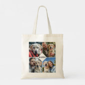 Aangepaste Hond Fotocollage Huisdier Tote Bag (Achterkant)