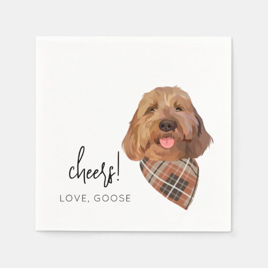 Aangepaste Hond Herfst Bruiloft Servetten Goldendo (Voorkant)