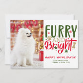 Aangepaste Hond Kerstfoto Gepersonaliseerd Afbeeld Feestdagenkaart (Voorkant)