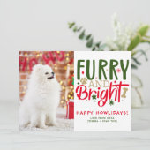 Aangepaste Hond Kerstfoto Gepersonaliseerd Afbeeld Feestdagenkaart (Staand voorkant)