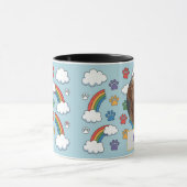 Aangepaste Hond Mam, Hond Pap, Personaliseer Gift Mok (Midden)