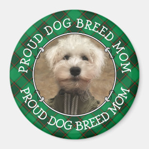 Aangepaste hond Mam Pap Foto Lijst Rood en groen g Magneet