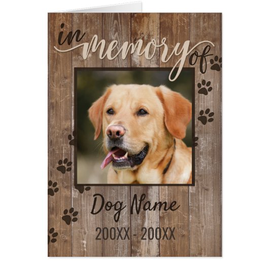 Aangepaste hond Memorial Rustic Wood Kijk uit naar (Voorkant)