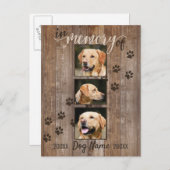 Aangepaste hond Memorial Rustic Wood Kijk uit naar Briefkaart (Voorkant / Achterkant)