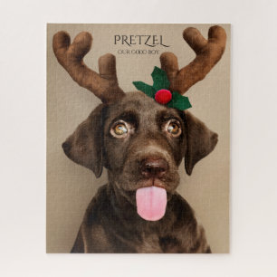 Aangepaste hond met kerstmis onze goede hond legpuzzel