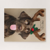 Aangepaste hond met kerstmis onze goede hond legpuzzel (Horizontaal)