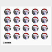 Aangepaste hond met kerstmis ronde sticker (Vel)