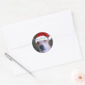 Aangepaste hond met kerstmis ronde sticker (Envelop)