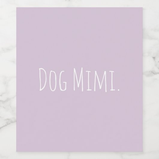 Aangepaste hond Mimi Modern Wijn Etiket (Enkel label)