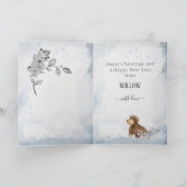 Aangepaste hond Mum Wire Haire Daschund Feestdagen Kaart (Binnen)