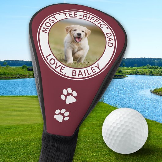 Aangepaste hond Pap Beste Rode Foto Golfheadcover