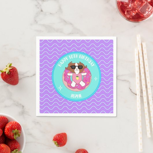 Aangepaste hond Pool Party Napkins Servet (Insitu)