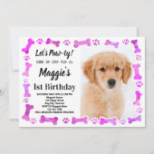 Aangepaste hond-roze verf-foto's Pet Kaart (Voorkant)