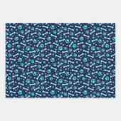 Aangepaste Hond Verjaardag Blauwe Poot Print Puppy Inpakpapier Vel (Voorkant 2)