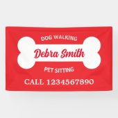 Aangepaste hond wandelen huisdier zitten bedrijf y spandoek (Horizontaal)