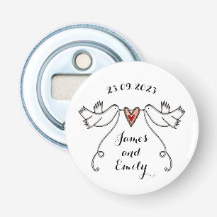 Aangepaste honden bruiloft flesopening voorvechter button flesopener