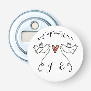 Aangepaste honden bruiloft flesopening voorvechter button flesopener