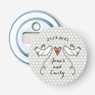 Aangepaste honden bruiloft flesopening voorvechter button flesopener