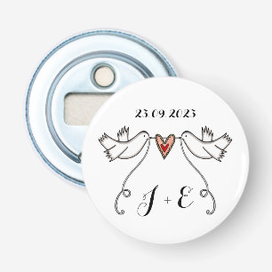 Aangepaste honden bruiloft flesopening voorvechter button flesopener