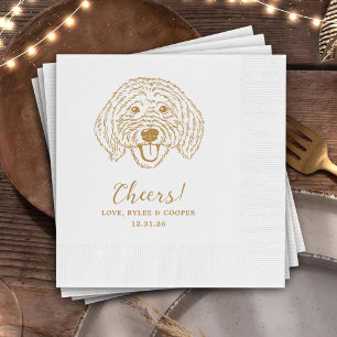 Aangepaste honden getekende cocktail servetten bru