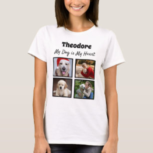Aangepaste hondencollage met vier foto's T-Shirt