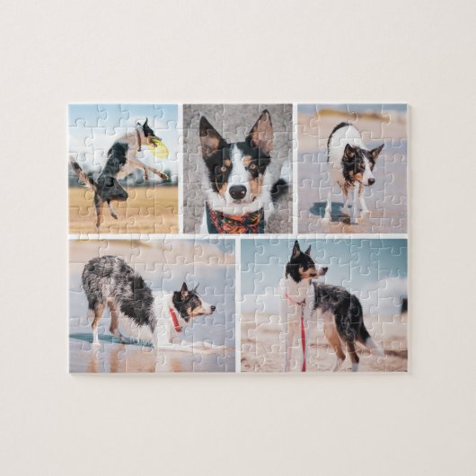 Aangepaste hondenfoto collage legpuzzel (Horizontaal)