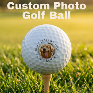 Aangepaste hondenfoto-golfbal – Beste papa volgens Golfballen