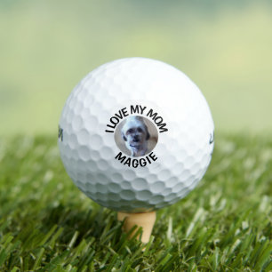 Aangepaste hondenfoto Ik hou van mijn moeder golfb Golfballen