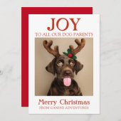 Aangepaste Hondenfoto Joy Holiday Kaart Dog Walker (Voorkant / Achterkant)