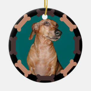 Aangepaste hondenfoto-versiering keramisch ornament